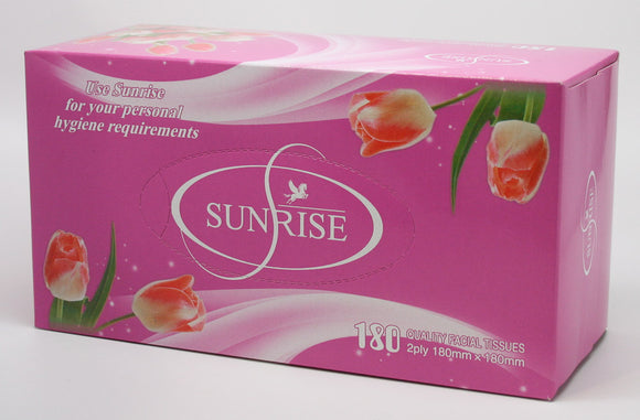 Sunrise Facial Tissues 2PLY 180s Carton of 36