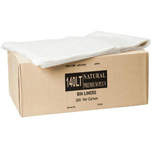 120L Clear Bin Liners Carton 200