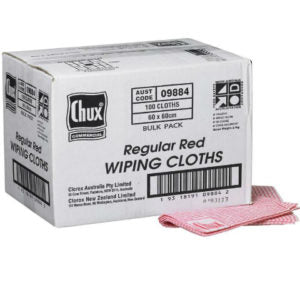 Chux Wiping Cloths- Red 60cm x 60cm Carton 100