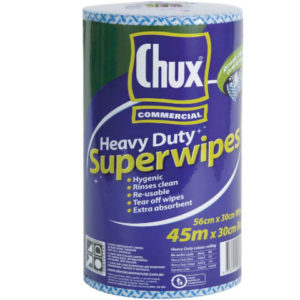 Chux Heavy Duty Cloth Rolls Blue Perforated 45mx30cm