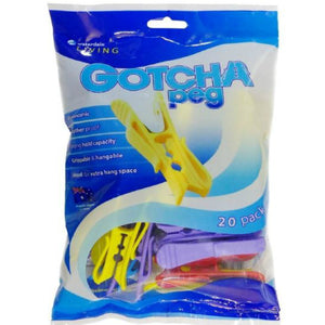 Gotcha Pegs Assorted Colours Pkt 20