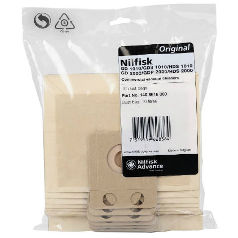 Disposable Bag to suit Nilfisk GD910 Pkt 10