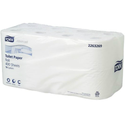 Tork 2 Ply 400 Sheet Unwrapped Carton 3 x 16 rolls