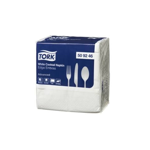 Tork 2 Ply Cocktail Napkins White Carton 20×100