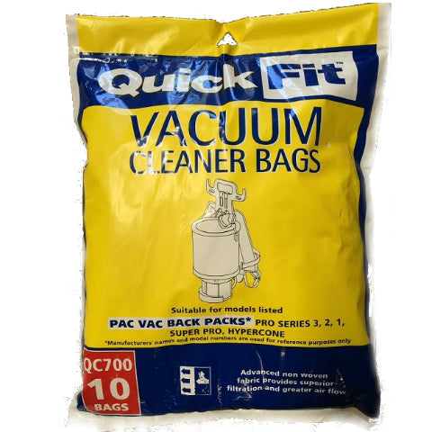 Disposable Synthetic Bags to suit PacVac Superpro 700 Vac Pkt 10